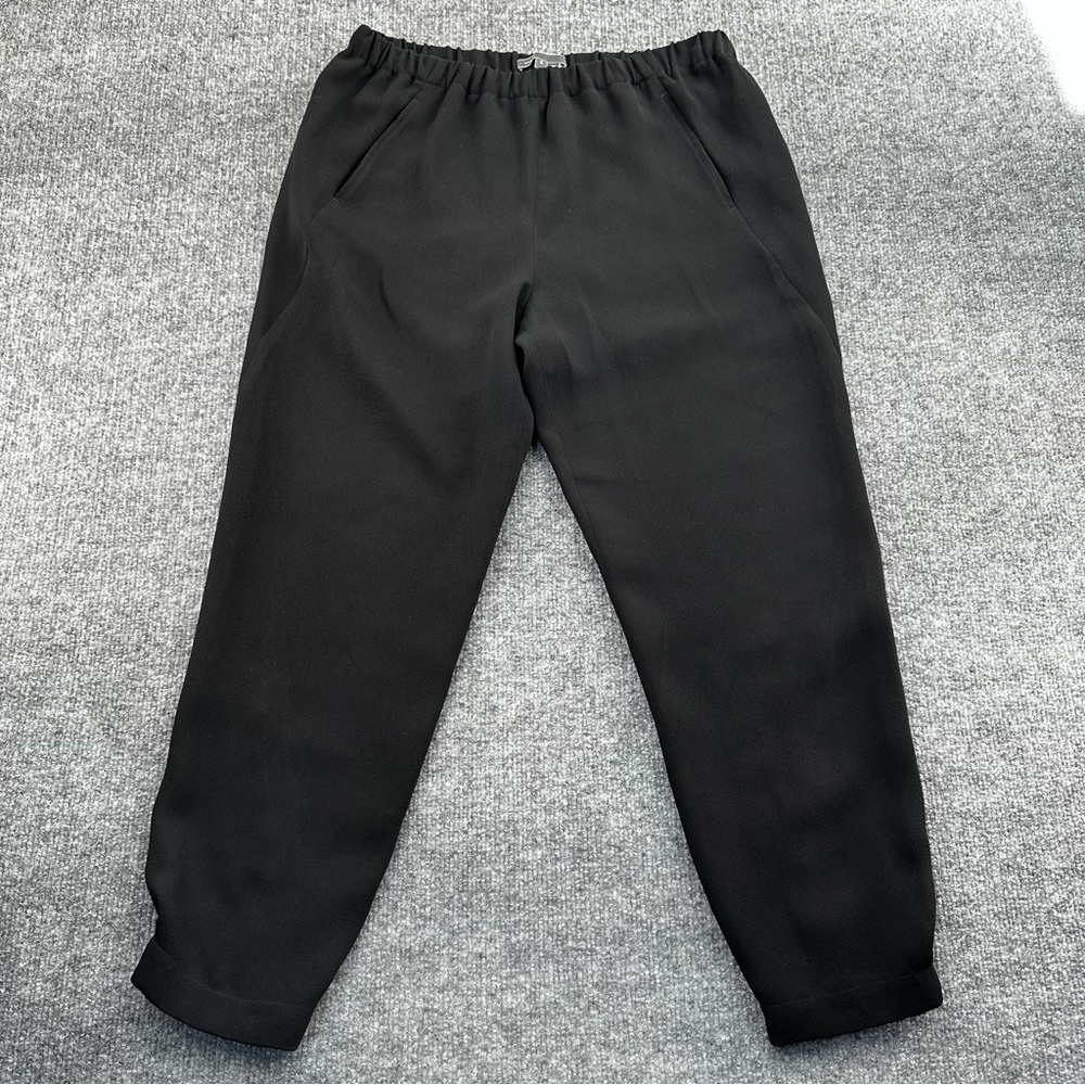 Vince Pants Women Small Ankle Elastic Waist Pull On Black Polyester‎